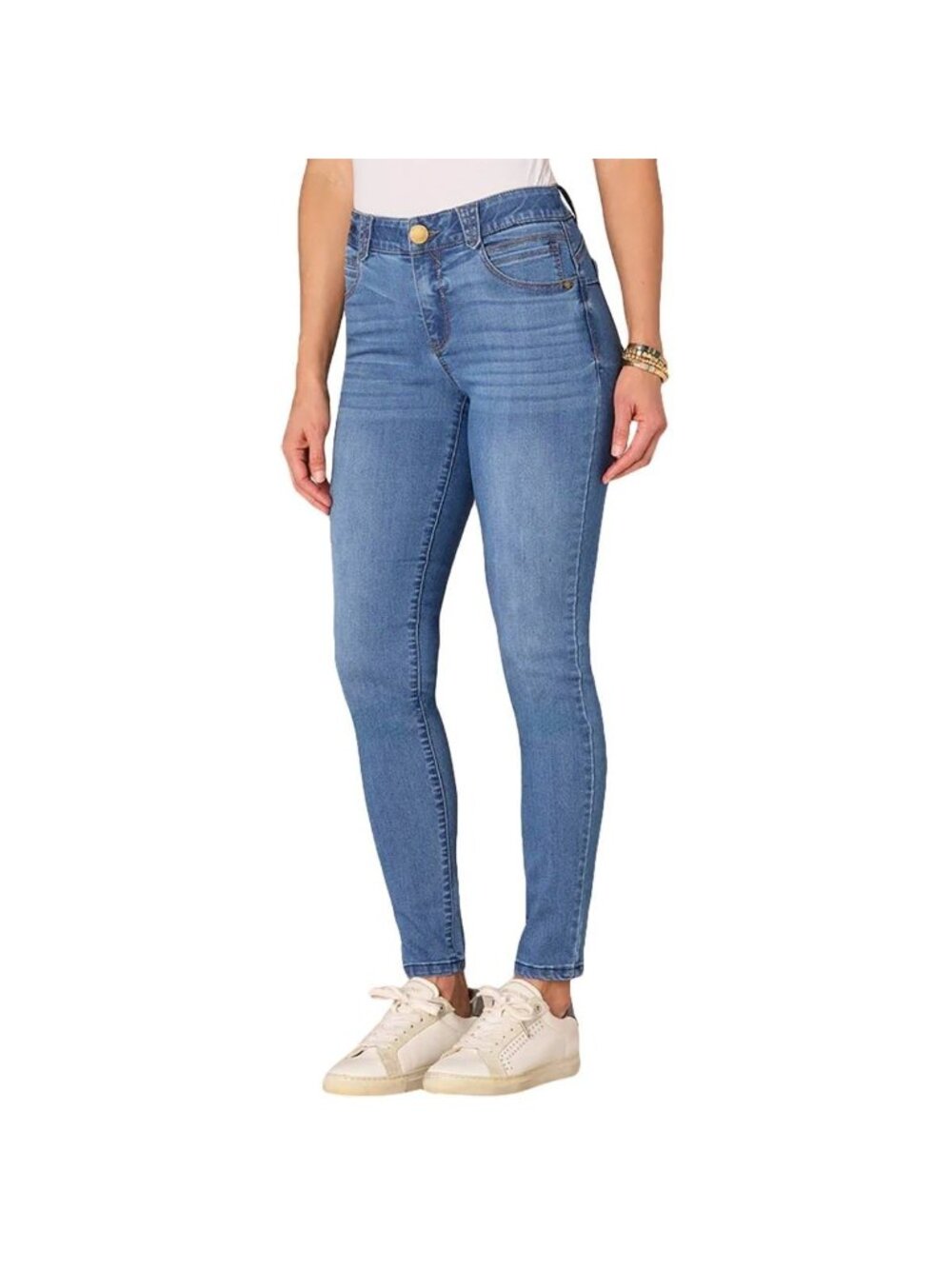 Democracy "Ab"solution Mid-Rise Jeggings Blue Cotton Blend Petite Size 16P $78